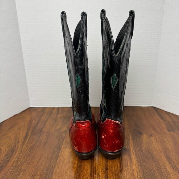Vintage Code West Cowboy Boots Black and Red Women’s Size 6.5 Western Boho - Picture 7 of 12